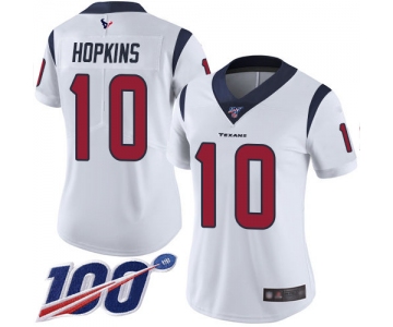 Nike Texans #10 DeAndre Hopkins White Women's Stitched NFL 100th Season Vapor Limited Jersey