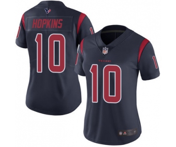 Texans #10 DeAndre Hopkins Navy Blue Women's Stitched Football Limited Rush Jersey