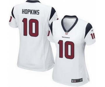 Women's Houston Texans #10 DeAndre Hopkins White Road NFL Nike Game Jersey