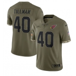 Men's Arizona Cardinals #40 Pat Tillman 2022 Olive Salute To Service Limited Stitched Jersey