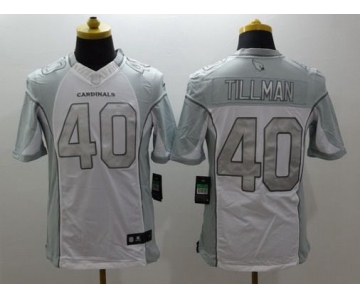 Men's Arizona Cardinals #40 Pat Tillman White Platinum Retired Player NFL Nike Limited Jersey