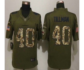 Men's Arizona Cardinals Jersey #40 Pat Tillman Green Salute to Service 2015 NFL Nike Limited Jersey