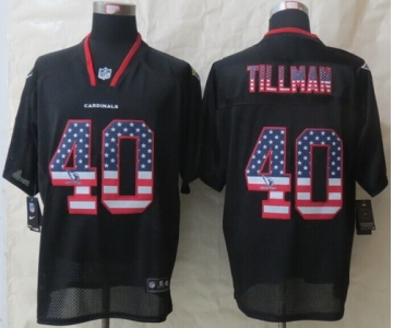 Nike Arizona Cardinals #40 Pat Tillman 2014 USA Flag Fashion Black Elite Jersey