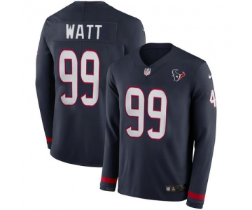 Men Nike Houston Texans 99 J.J. Watt blue Therma Long Sleeve Jersey
