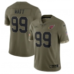 Men's Arizona Cardinals #99 J.J. Watt 2022 Olive Salute To Service Limited Stitched Jersey