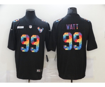 Men's Houston Texans #99 J.J. Watt Multi-Color Black 2020 NFL Crucial Catch Vapor Untouchable Nike Limited Jersey