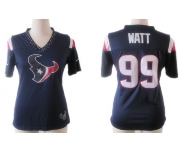 Nike Houston Texans #99 J.J. Watt 2012 Blue Womens Field Flirt Fashion Jersey