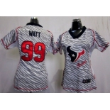 Nike Houston Texans #99 J.J. Watt 2012 Womens Zebra Fashion Jersey
