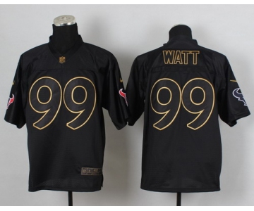 Nike Houston Texans #99 J.J. Watt 2014 All Black/Gold Elite Jersey