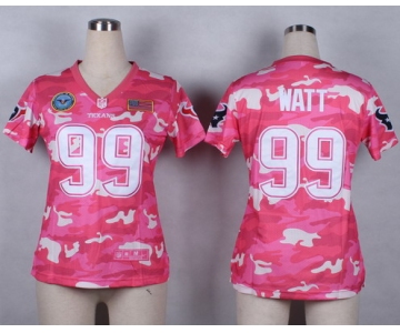 Nike Houston Texans #99 J.J. Watt 2014 Salute to Service Pink Camo Womens Jersey