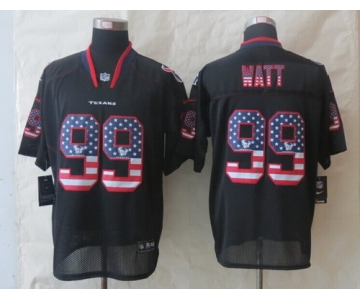 Nike Houston Texans #99 J.J. Watt 2014 USA Flag Fashion Black Elite Jersey