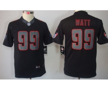 Nike Houston Texans #99 J.J. Watt Black Impact Limited Kids Jersey