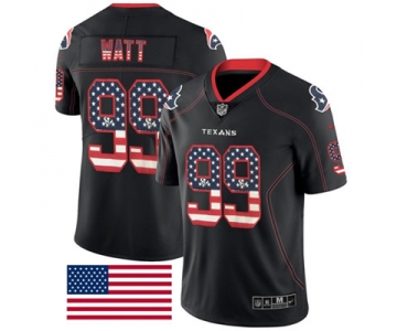 Nike Houston Texans #99 J.J. Watt Black Men's Stitched NFL Limited Rush USA Flag Jersey