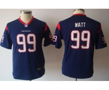 Nike Houston Texans #99 J.J. Watt Blue Game Kids Jersey