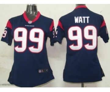 Nike Houston Texans #99 J.J. Watt Blue Game Womens Jersey