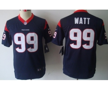 Nike Houston Texans #99 J.J. Watt Blue Limited Kids Jersey