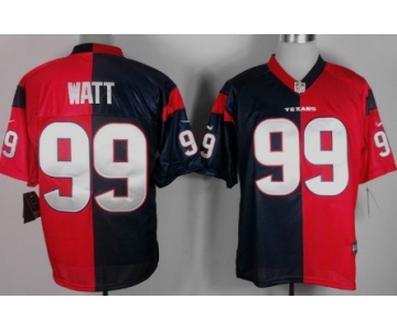Nike Houston Texans #99 J.J. Watt Blue/Red Two Tone Elite Jersey