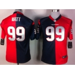 Nike Houston Texans #99 J.J. Watt Blue/Red Two Tone Kids Jersey