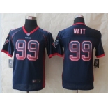 Nike Houston Texans #99 J.J. Watt Drift Fashion Blue Kids Jersey