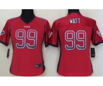 Nike Houston Texans #99 J.J. Watt Drift Fashion Red Womens Jersey