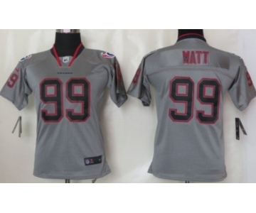 Nike Houston Texans #99 J.J. Watt Lights Out Gray Kids Jersey