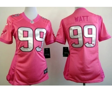 Nike Houston Texans #99 J.J. Watt Pink Love Womens Jersey