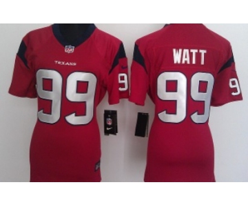 Nike Houston Texans #99 J.J. Watt Red Game Womens Jersey