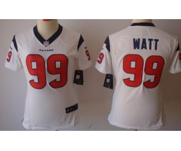 Nike Houston Texans #99 J.J. Watt White Limited Womens Jersey
