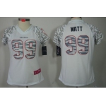 Nike Houston Texans #99 J.J. Watt White Womens Zebra Field Flirt Jersey