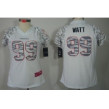 Nike Houston Texans #99 J.J. Watt White Womens Zebra Field Flirt Jersey