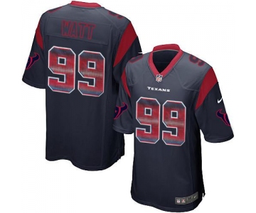 Nike Texans #99 J.J. Watt Navy Blue Team Color Men's Stitched NFL Limited Strobe Jersey