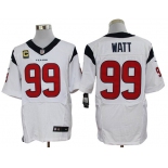 Size 60 4XL-J.J. Watt Houston Texans #99 C Patch White Stitched Nike Elite NFL Jerseys