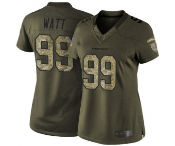 Texans #99 J.J. Watt Green Women's Stitched Football Limited 2015 Salute to Service Jersey