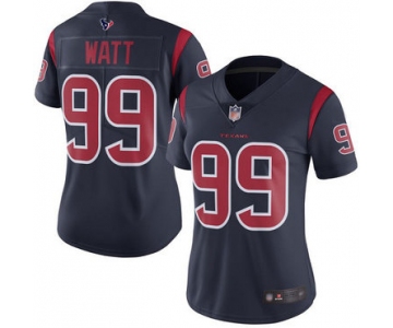 Texans #99 J.J. Watt Navy Blue Women's Stitched Football Limited Rush Jersey