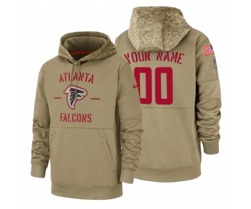 Atlanta Falcons Custom Nike Tan 2019 Salute To Service Name & Number Sideline Therma Pullover Hoodie