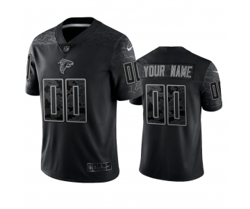 Mens Womens Youth Kids Atlanta Falcons Custom Reflective Limited Black Jersey