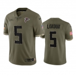 Men's Womens Youth Kids Atlanta Falcons #5 Drake London Olive 2023 Salute To Service Limited Nike Jersey