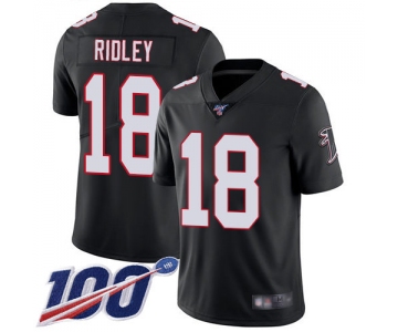 Falcons #18 Calvin Ridley Black Alternate Men's Stitched Football 100th Season Vapor Limited Jersey
