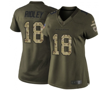 Falcons #18 Calvin Ridley Green Women's Stitched Football Limited 2015 Salute to Service Jersey