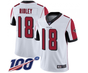 Falcons #18 Calvin Ridley White Men's Stitched Football 100th Season Vapor Limited Jersey