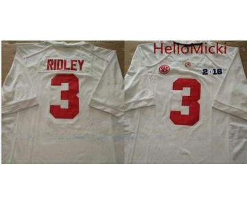 Men's Alabama Crimson Tide #3 Calvin Ridley White 2016 BCS College Football Nike Limited Jersey