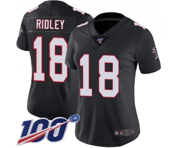 Nike Falcons #18 Calvin Ridley Black Alternate Women's Stitched NFL 100th Season Vapor Limited Jersey
