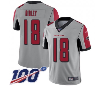 Nike Falcons #18 Calvin Ridley Silver Men's Stitched NFL Limited Inverted Legend 100th Season Jersey