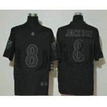 Men's Baltimore Ravens #8 Lamar Jackson Black Peace Edition 2020 Vapor Untouchable Stitched NFL Nike Limited Jersey