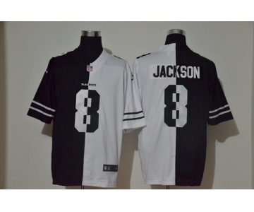 Men's Baltimore Ravens #8 Lamar Jackson Black White Peaceful Coexisting 2020 Vapor Untouchable Stitched NFL Nike Limited Jersey
