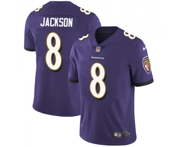 Men's Womens Youth Kids Baltimore Ravens #8 Lamar Jackson Purple Team Color Stitched NFL Vapor Untouchable Limited Jersey