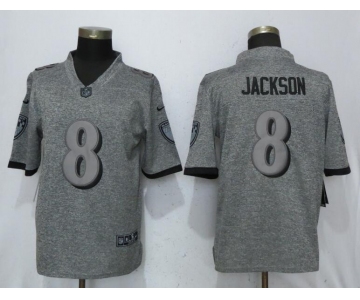 Nike Baltimore Ravens #8 LaMar Jackson Gray Gridiron Gray Vapor Untouchable Limited Jersey