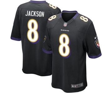 Nike Baltimore Ravens #8 Lamar Jackson Black 2018 NFL Draft Pick Elite Jersey