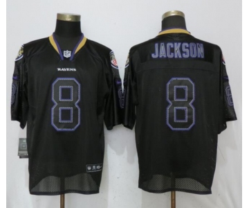 Nike Baltimore Ravens #8 Lamar Jackson Black USA Flag Fashion Elite Jersey