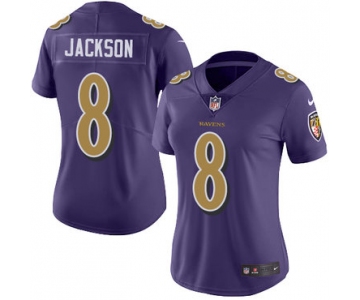 Nike Ravens #8 Lamar Jackson Purple Women's Stitched NFL Limited Rush Jersey